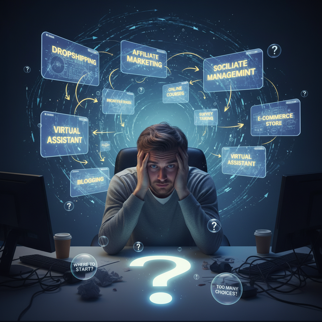 Confused person, too many online options not enough clarity